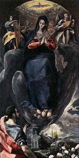 GRECO, El The Virgin of the Immaculate Conception and St John Spain oil painting art